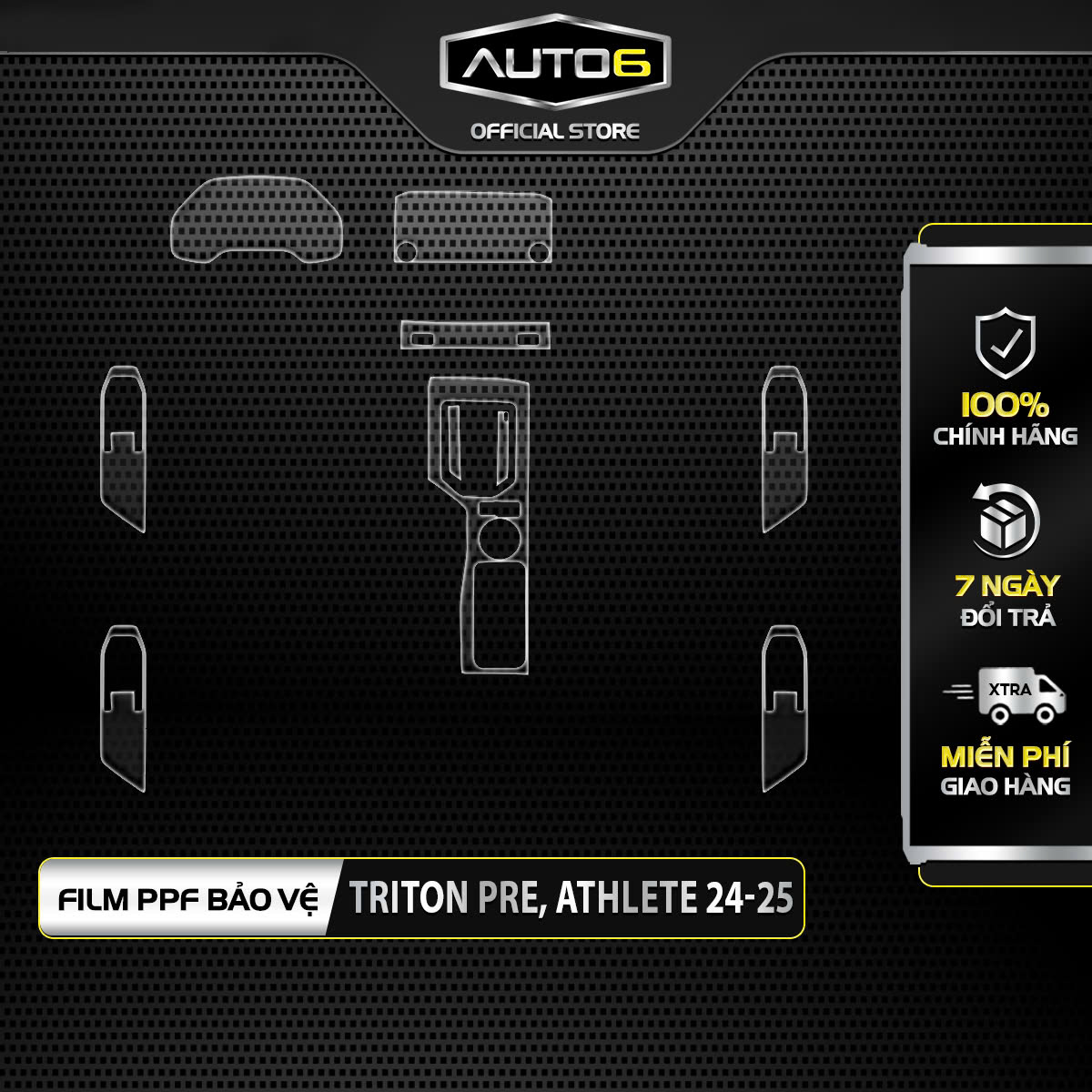 MITSUBISHI TRITON 2024 PRE, ATHLETE: Phim PPF dán bảo vệ nội thất ô tô - AUTO6 < chống xước, che phủ các vết xước cũ > Nhãn Dán