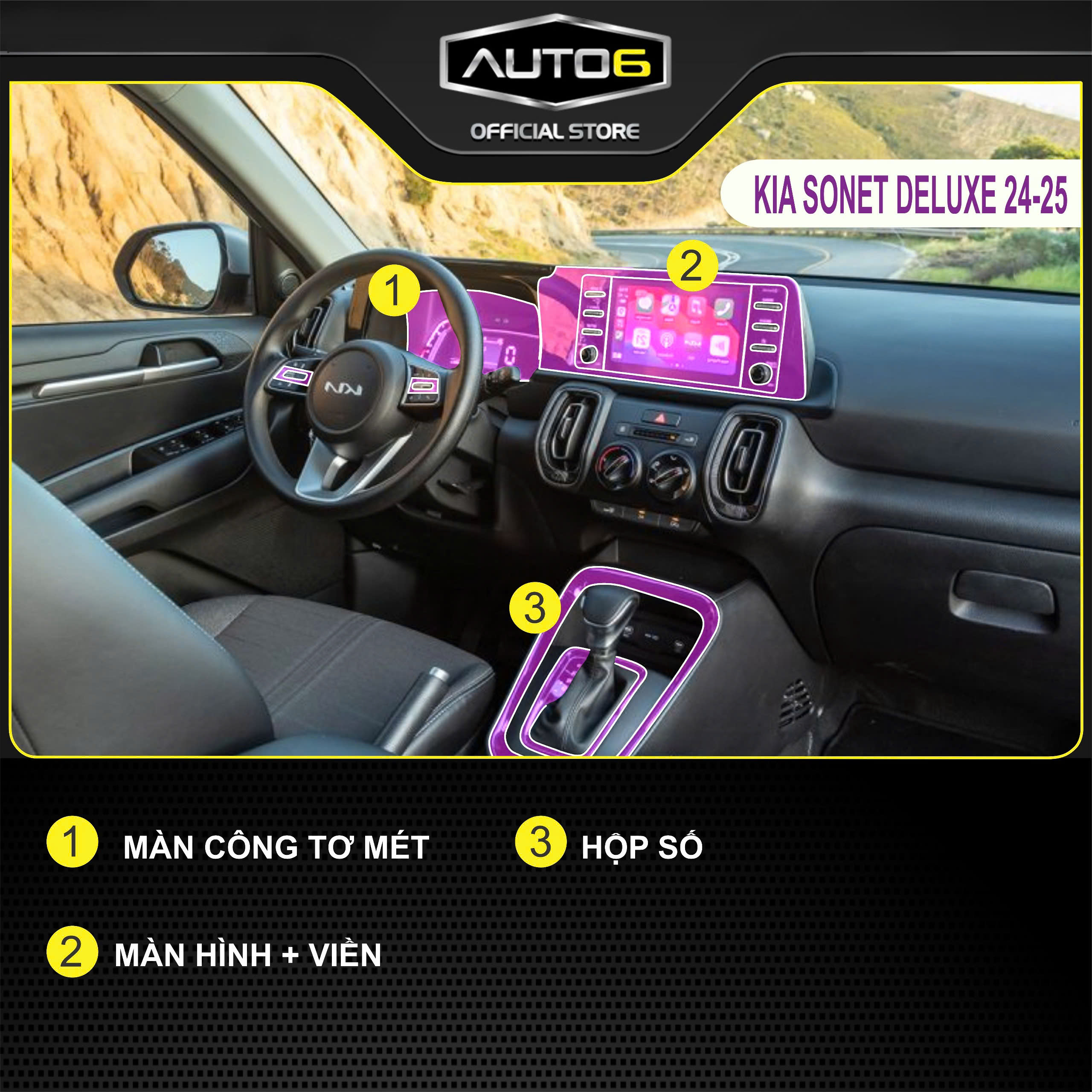 KIA SONET 2024-2025: Film PPF dán xe Trong suốt, chống xước và che mờ vết xước nội thất ô tô - AUTO6 - Ảnh 3