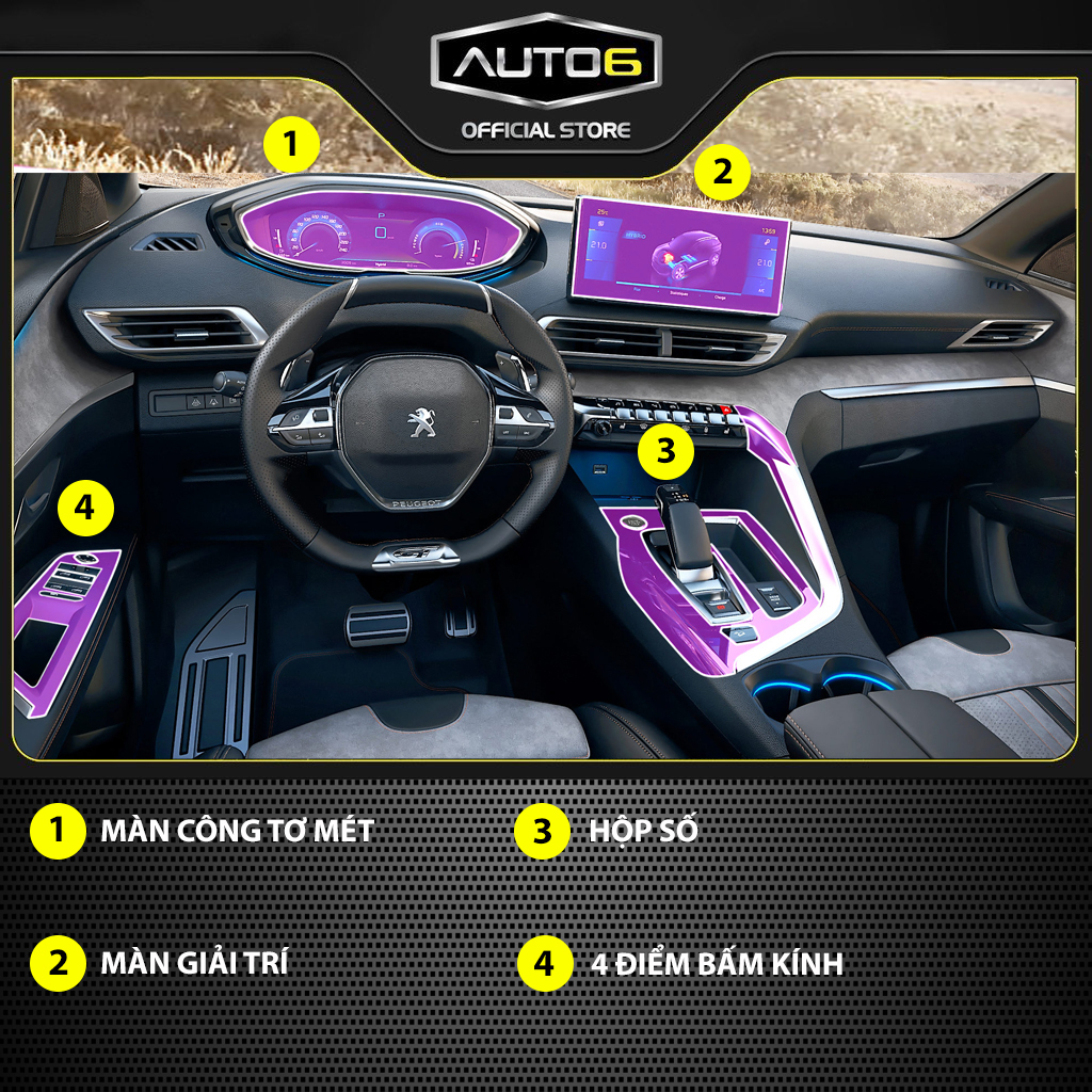 PEUGEOT 3008 / 5008 2017-2025: Film PPF CAO CẤP dán xe Trong suốt, chống xước và che mờ vết xước nội thất ô tô - AUTO6 - Ảnh 2