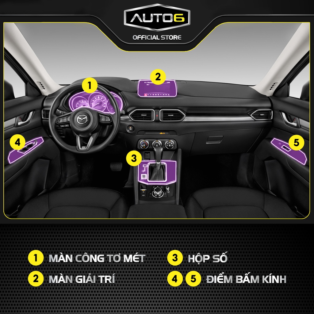MAZDA CX5 2018-2024: Film PPF CAO CẤP dán xe trong suốt, chống xước và phục hồi vết xước và bảo vệ nội thất -AUTO6 - Ảnh 3