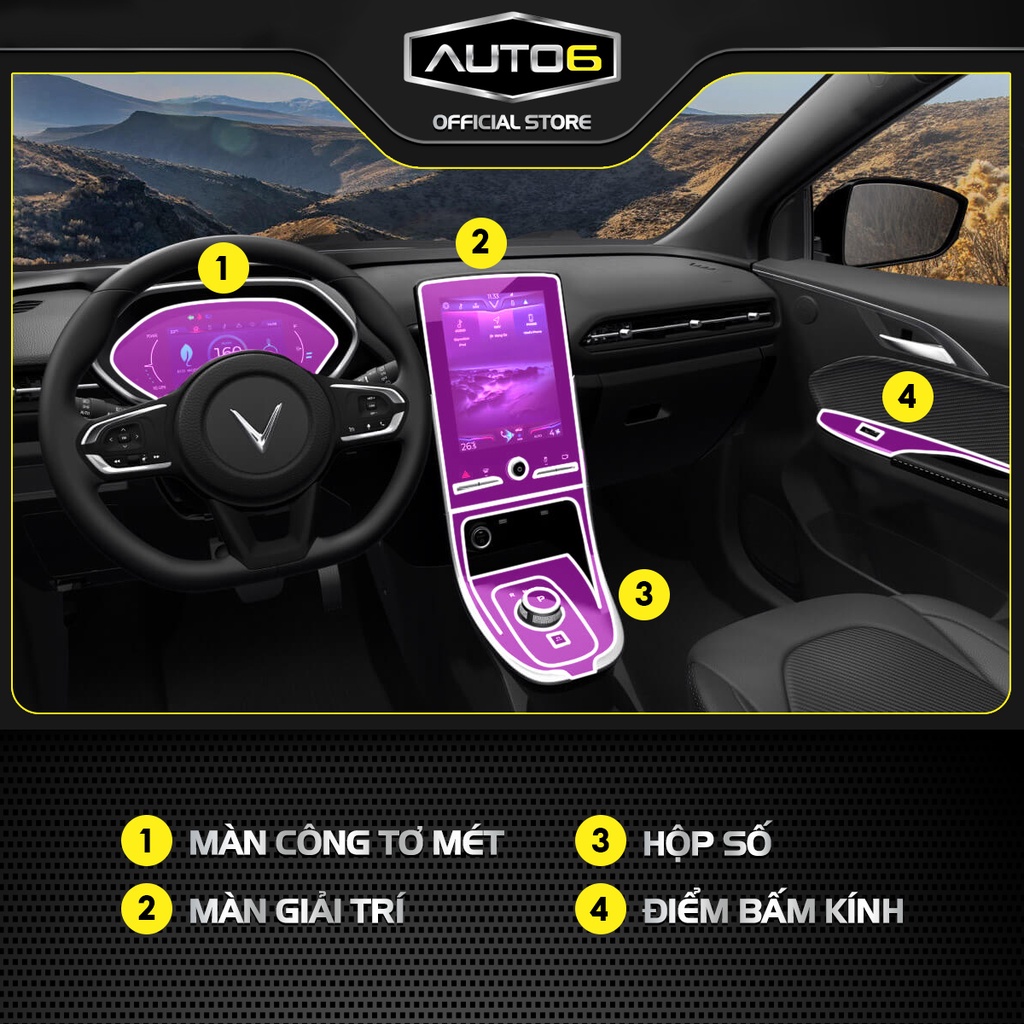 VINFAST VFe34: Film PPF CAO CẤP dán xe Trong suốt, chống xước và che mờ vết xước nội thất ô tô - AUTO6 - Ảnh 5