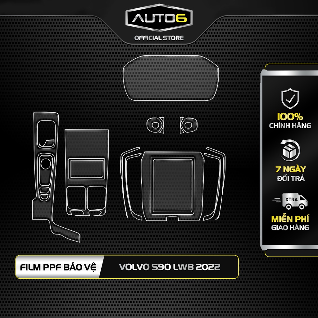 VOLVO S90 lWB 2022-2024: Film PPF trong suốt dán xe chống xước và che mờ vết xước nội thất ô tô - AUTO6
