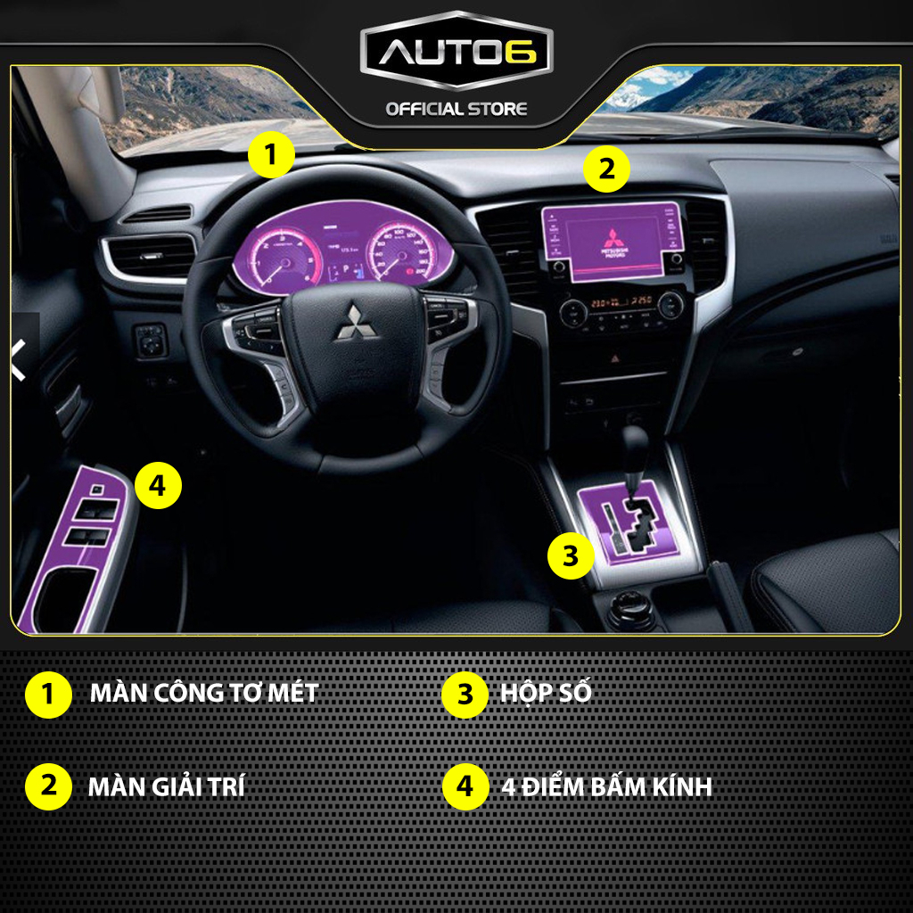MITSUBISHI TRITON 2019-2023: Film PPF CAO CẤP dán xe trong suốt, chống xước và che mờ vết xước nội thất ô tô - AUTO6 - Ảnh 2