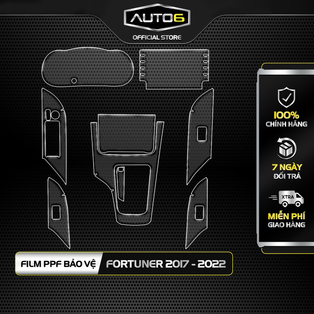TOYOTA FORTUNER 2017-2025: Film dán PPF CAO CẤP trong suốt, chống xước và che mờ vết xước nội thất ô tô - AUTO6 - Ảnh 3