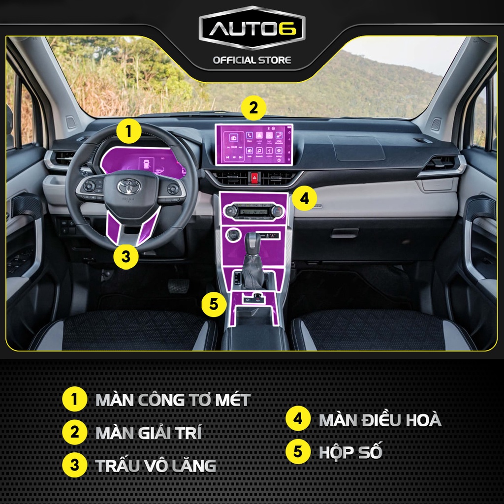 TOYOTA VELOZ 2022-2025: Film PPF CAO CẤP dán nội thất ô tô, chống xước và che mờ vết xước cũ - AUTO6 - Ảnh 2