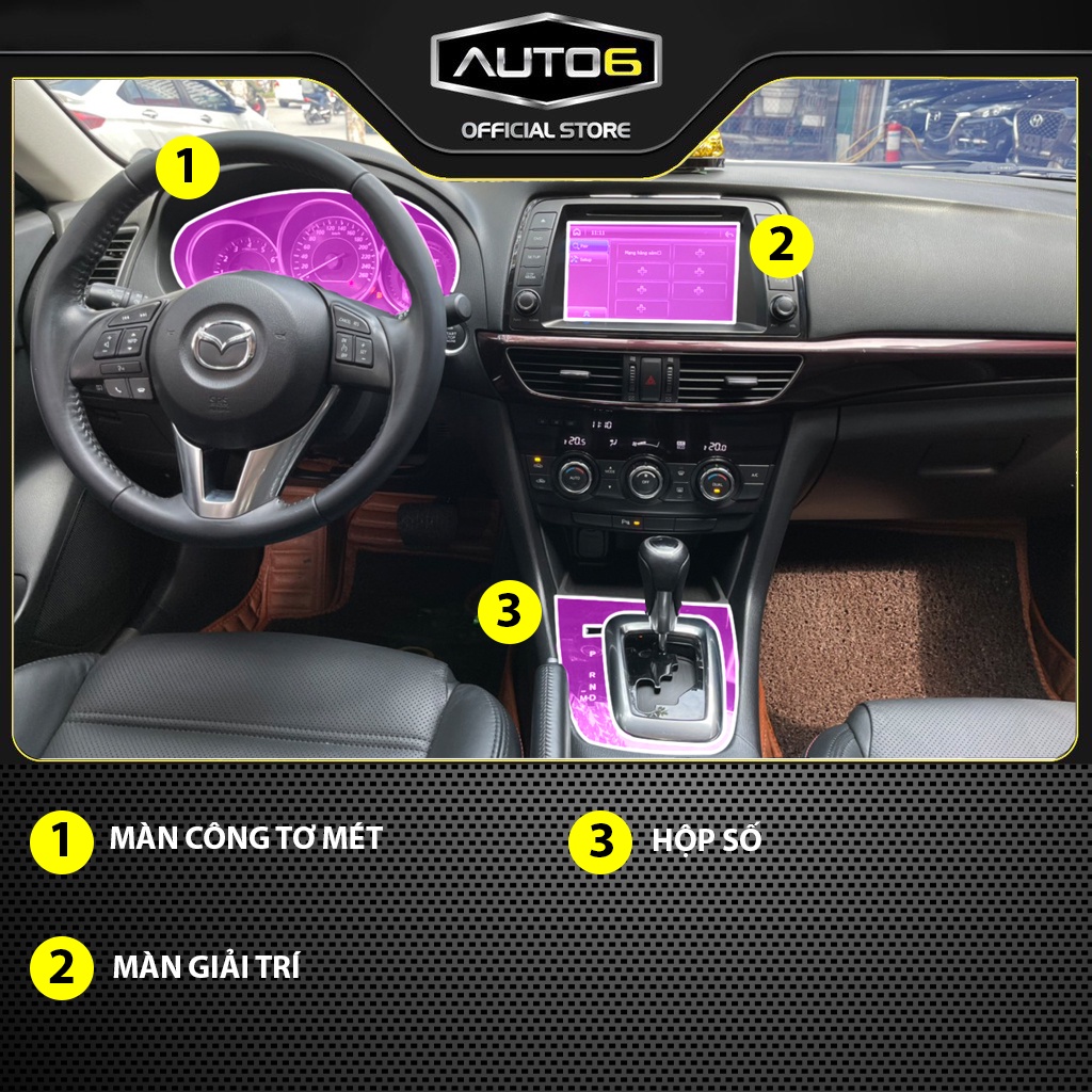 MAZDA 6 2015-2016: Film PPF CAO CẤP Trong suốt, chống xước và phục hồi vết xước nội thất ô tô - AUTO6 - Ảnh 2