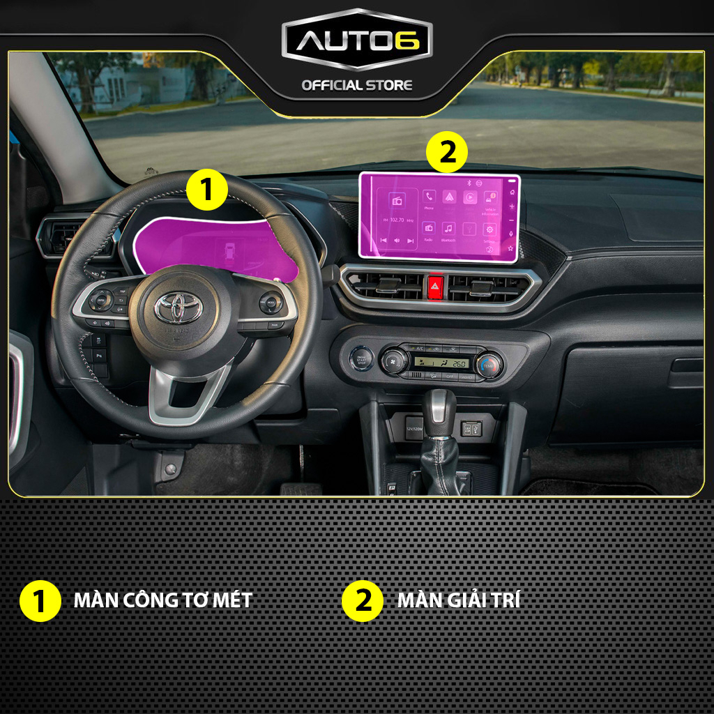 TOYOTA RAIZE: Film PPF CAO CẤP dán xe trong suốt,chống xước và che mờ vết xước nội thất ô tô - AUTO6 - Ảnh 2