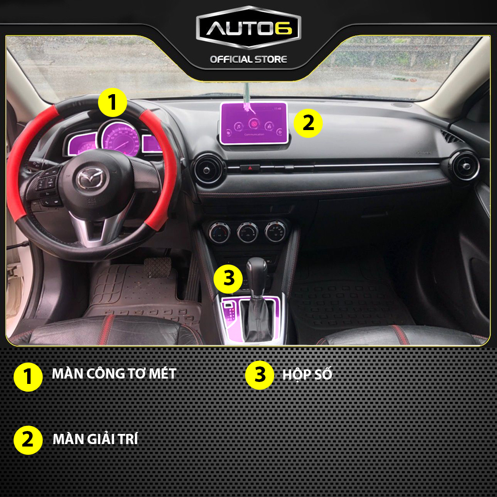 MAZDA 2 2015-2018: Film PPF CAO CẤP dán xe Trong suốt, chống xước và phục hồi vết xước nội thất ô tô - AUTO6 - Ảnh 2