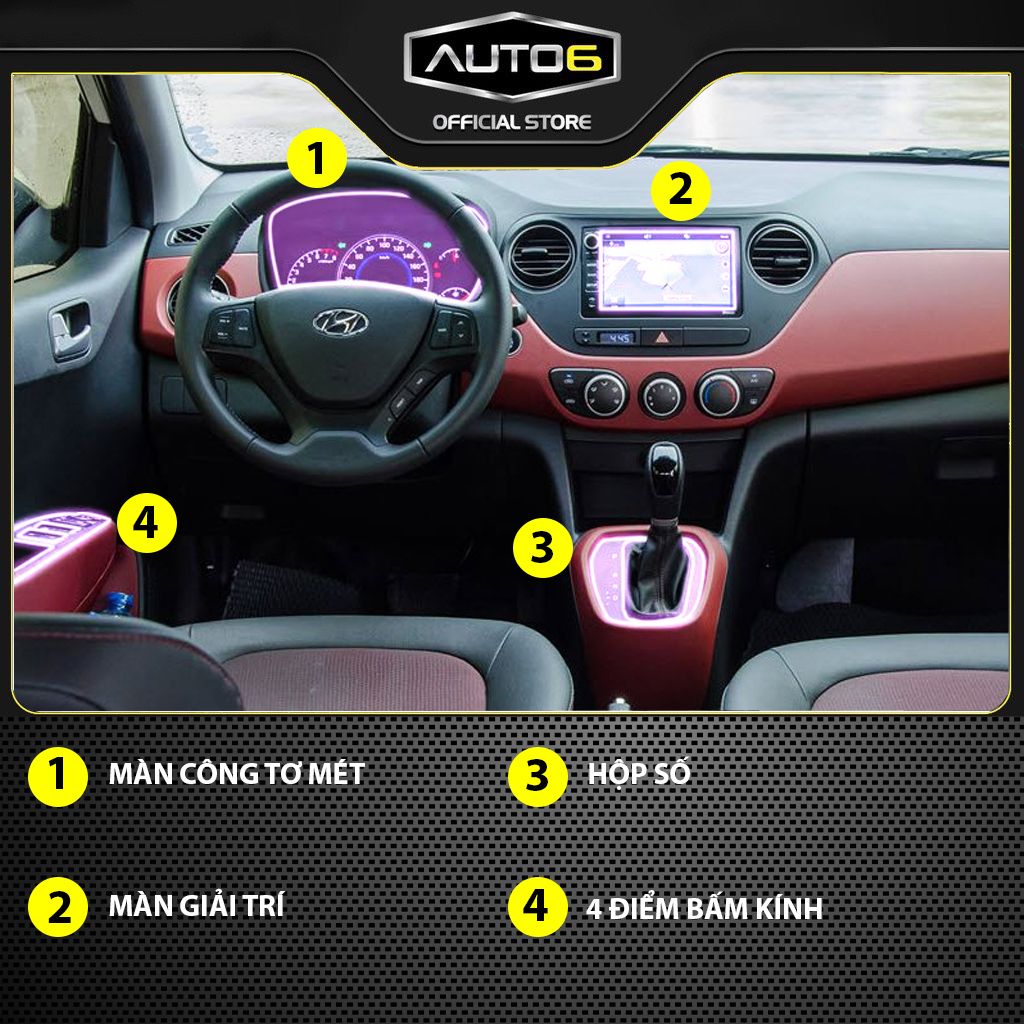 HYUNDAI I10 2014-2020: Film dán PPF CAO CẤP Trong suốt, chống xước che mờ vết xước nội thất ô tô - AUTO6 - Ảnh 2