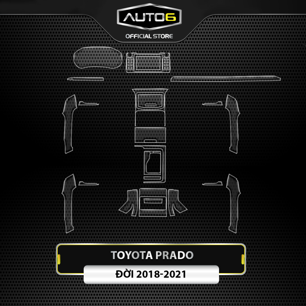 TOYOTA PRADO 2018-2025: Film dán PPF CAO CẤP Trong suốt, chống xước và che mờ vết xước nội thất ô tô - AUTO6 - Ảnh 2