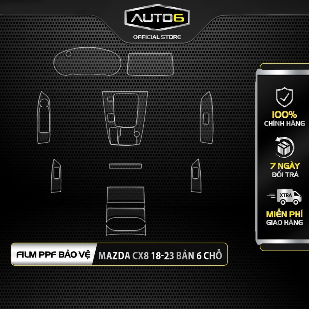 MAZDA CX8 2018-2025: Film PPF CAO CẤP trong suốt, chống xước và phục hồi vết xước nội thất ô tô - AUTO6 - Ảnh 3