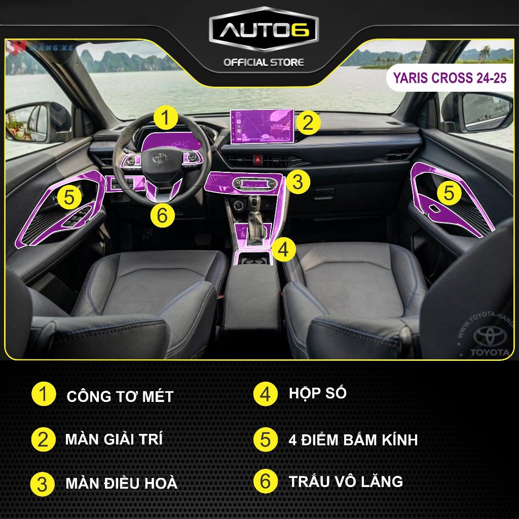 TOYOTA YARIS CROSS 2024-2025 New: Film PPF dán xe chống xước và che mờ vết xước nội thất ô tô - AUTO6 - Ảnh 2