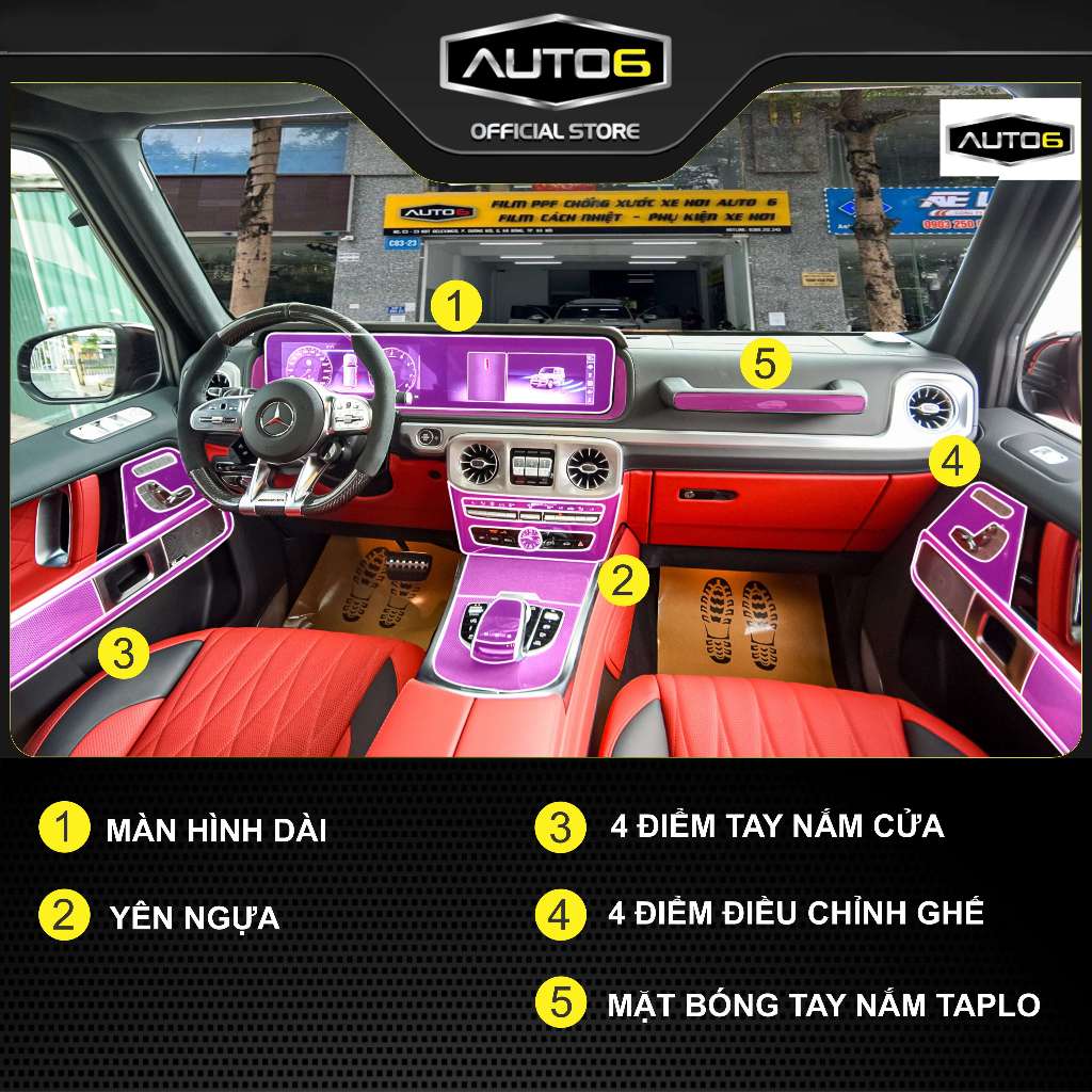 MERCEDES AMG G63: Film PPF dán xe Trong suốt, chống xước và che mờ vết xước nội thất ô tô - AUTO6 - Ảnh 2