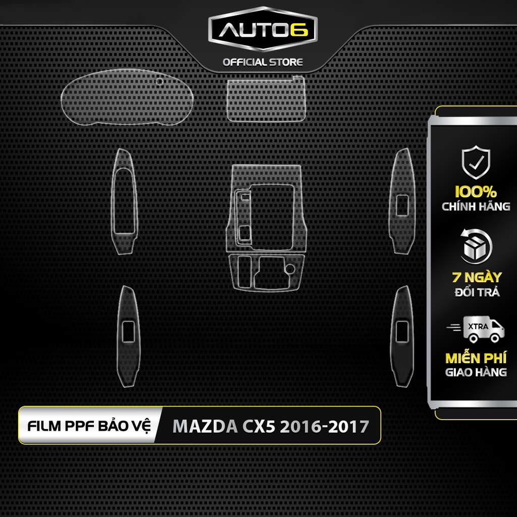 Film PPF CAO CẤP dán xe MAZDA CX5 2015-2017 Trong suốt, chống xước và phục hồi vết xước nội thất ô tô - AUTO6