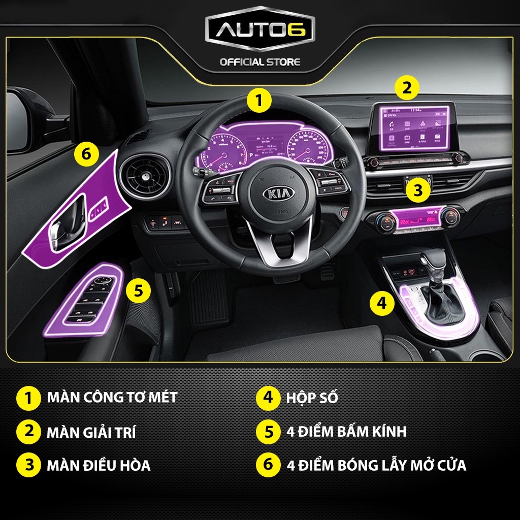 KIA K3 2021-2025: Film dán PPF CAO CẤP trong suốt, chống xước và che mờ vết xước nội thất ô tô - AUTO6 - Ảnh 2