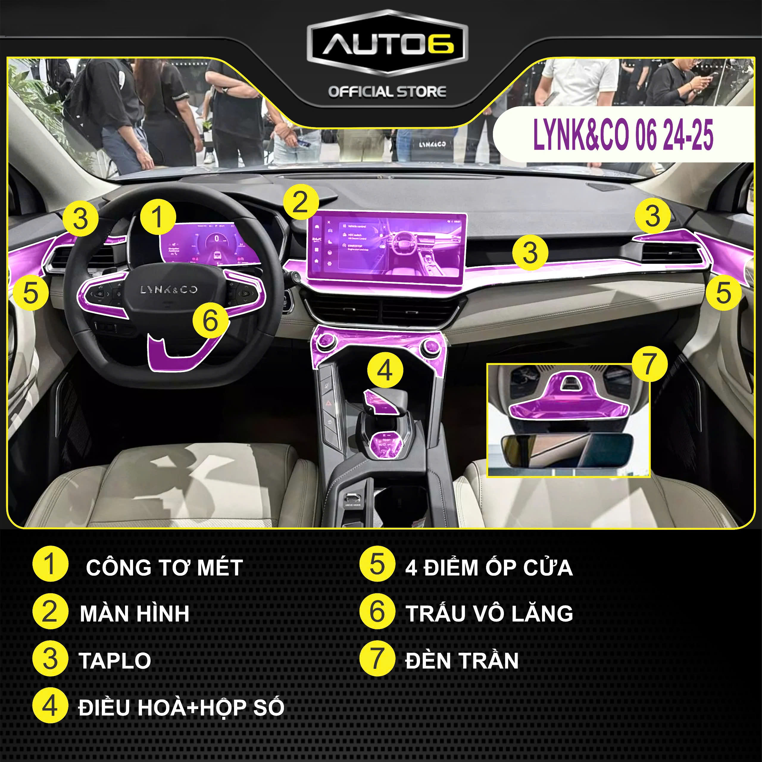 LYNK&CO 06 : FILM PPF dán full bộ bảo vệ nội thất - AUTO6 - chống xước, che mờ các vết xước cũ - Ảnh 2